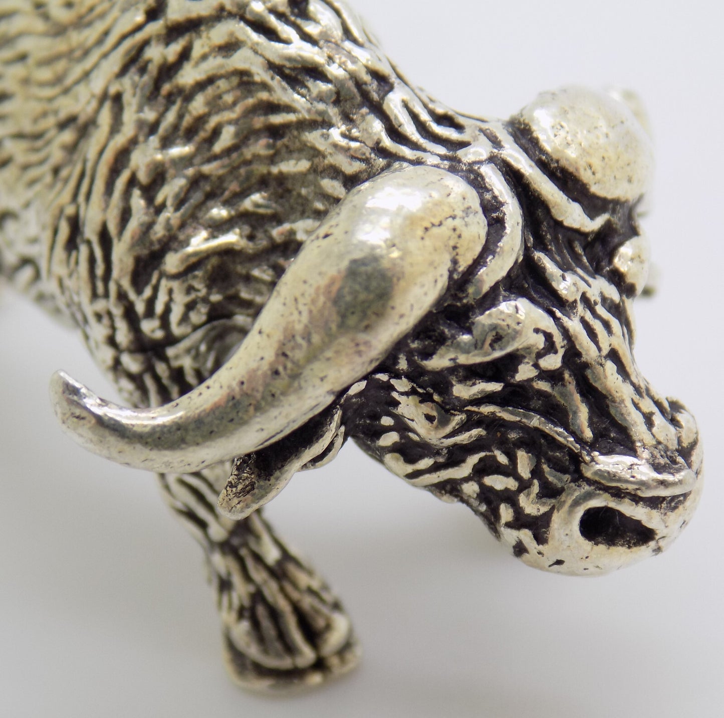 Vintage Italian Silver Bison Figurine 800 Fine Handmade Italy 1970s Animal Art