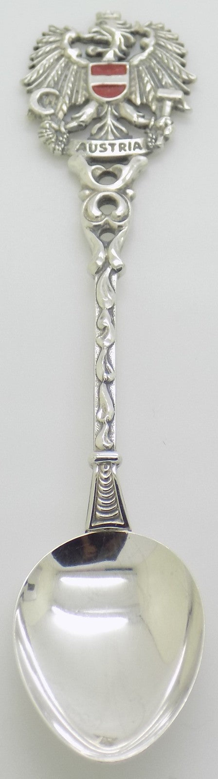 Vintage Genuine Handmade Silver 800 Austria Souvenir Sugar Spoon 1950s/1960s