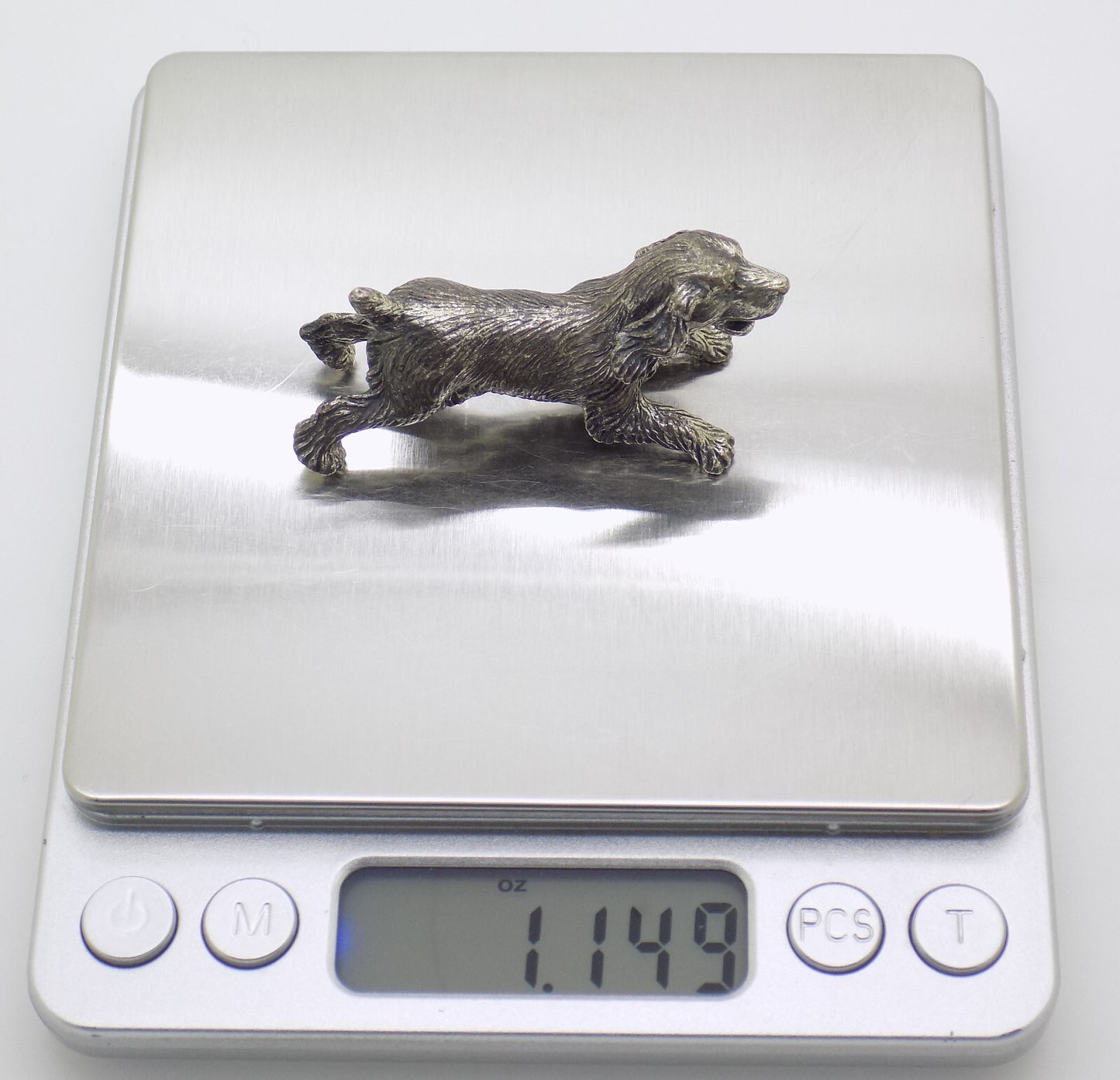 Vintage Italian Handmade Genuine Silver 800 RARE Barking Dog Figurine Miniature