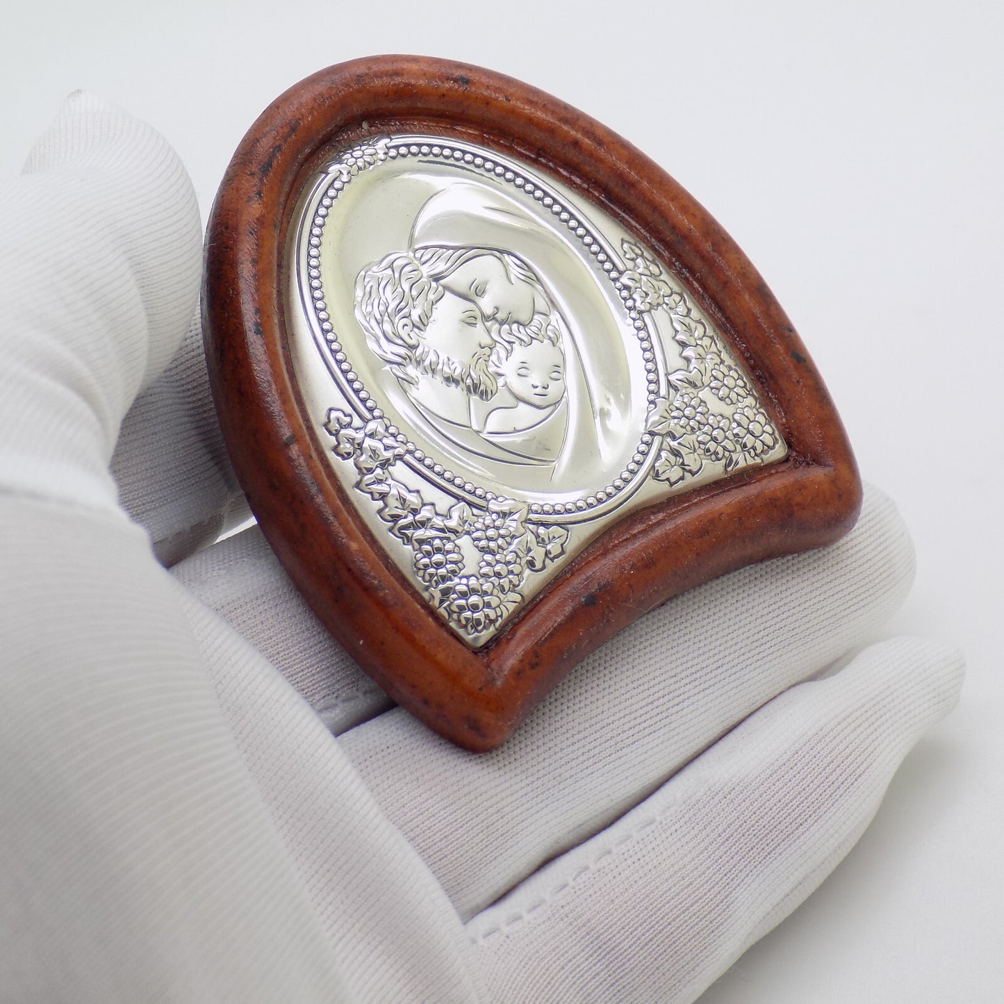 Vintage Italian Handmade Silver Lamina Sheet Holy Family Sacred Icon