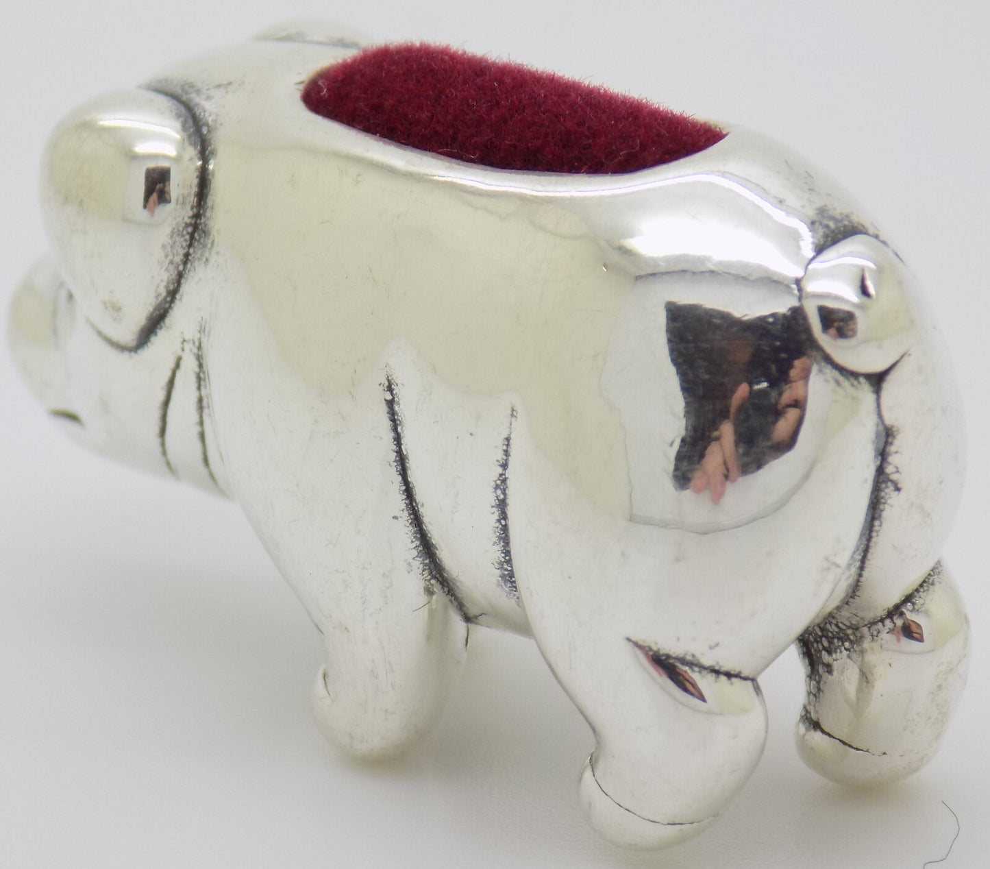 Sterling Silver 925 Victoria Era Style Piggy Pig Pin Cushion Figurine w/t Box