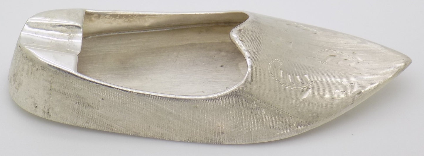 Vintage Italian Silver Ashtray Renaissance Shoe 1950s 1960s Handcrafted