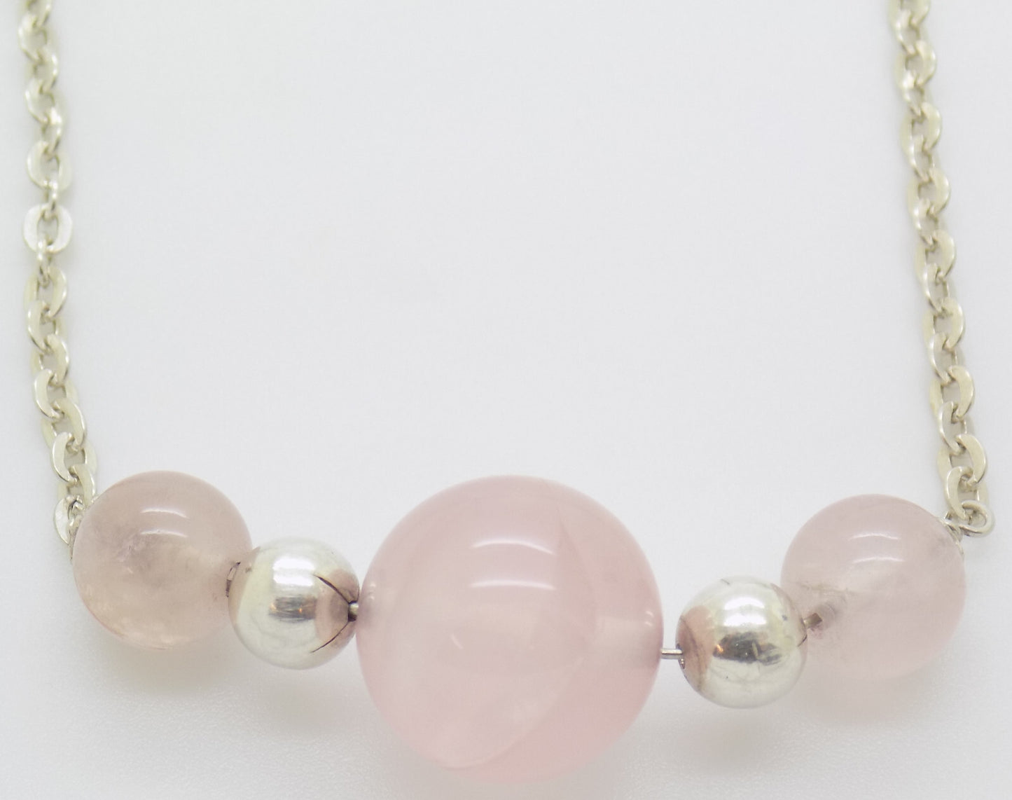 Vintage Italian Handmade Sterling Silver 925 Necklace with Pink Stones