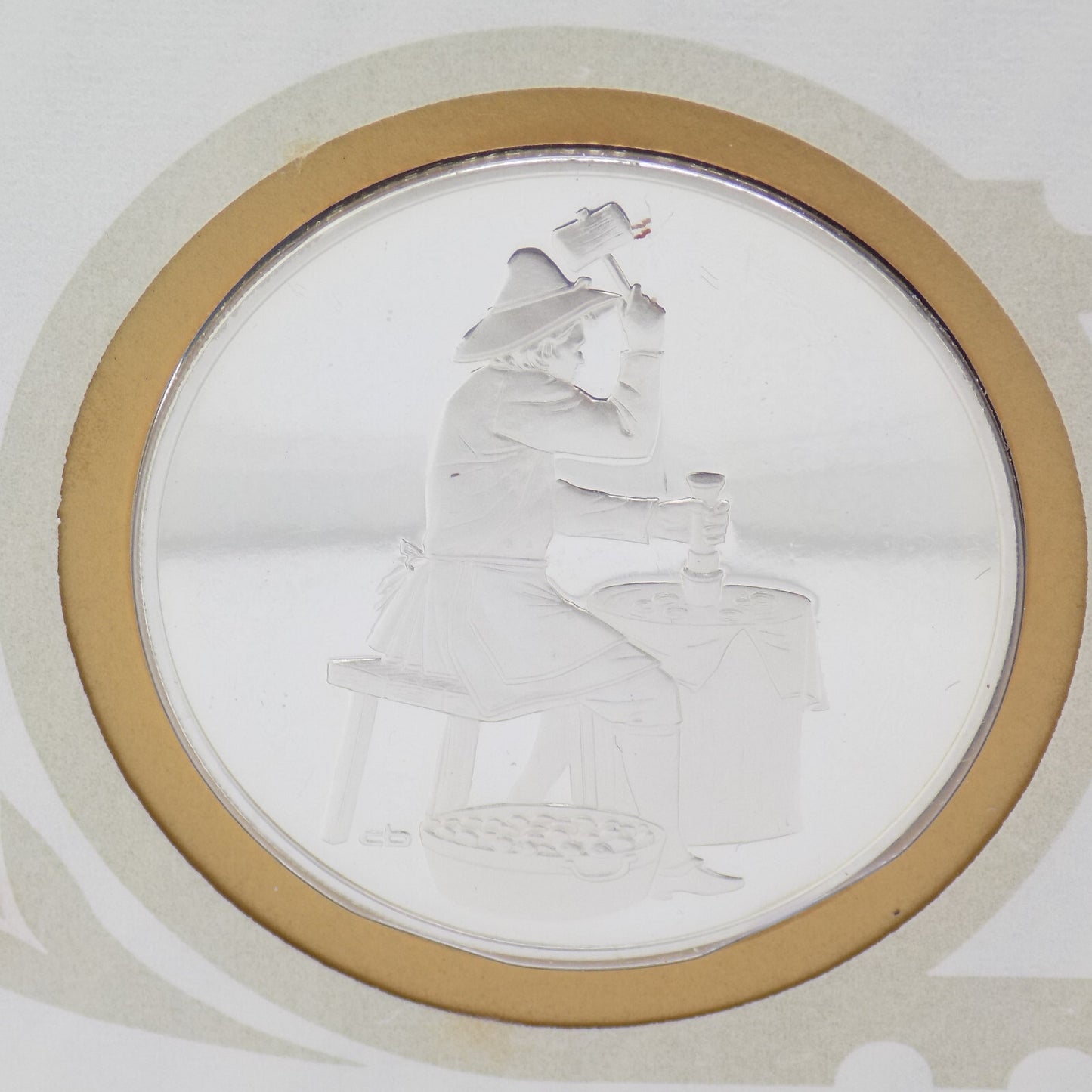 1976 Int'l Society of Postmasters The First coins Struck in Monaco Silver Medal