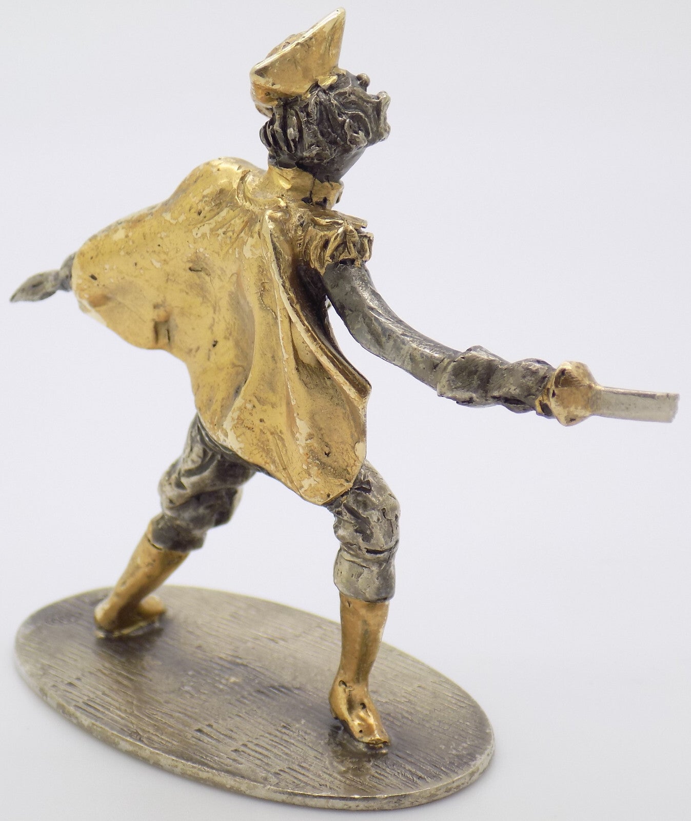 Vintage Italian Handmade Genuine Silver and Brass Commedia dell'Arte Figurine