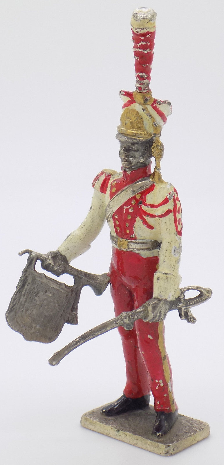 Vintage Italian Silver Military Trooper Rare Figurine Novara 1960s 1970s