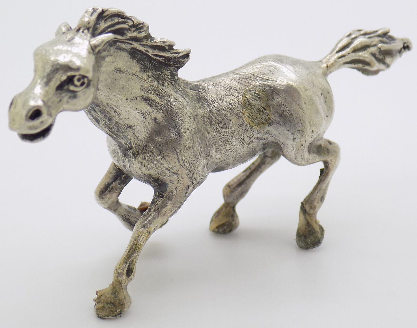 Vintage Italian Handmade Genuine Silver .800 Galloping Horse Figurine Miniature