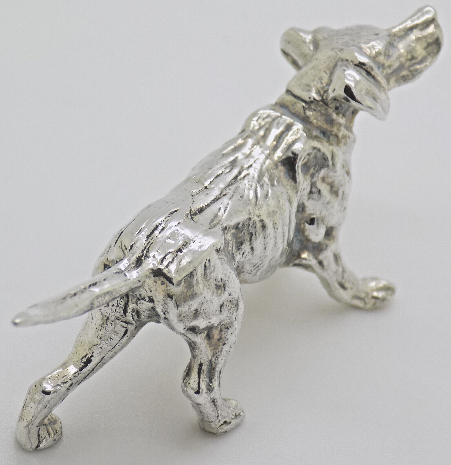 Vintage Italian Handmade Genuine Silver .800 Hunting Dog Heavy Figurine