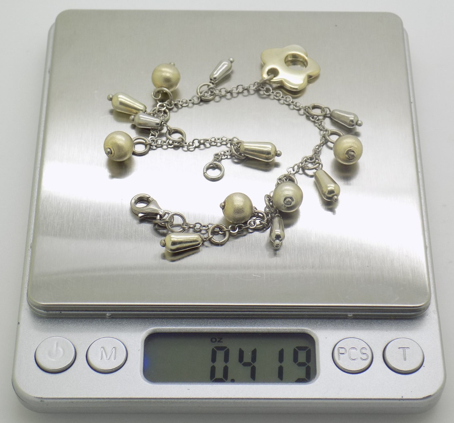 Vintage Italian Genuine Solid Sterling Silver 925 Charm Bracelet 8 inch Usable