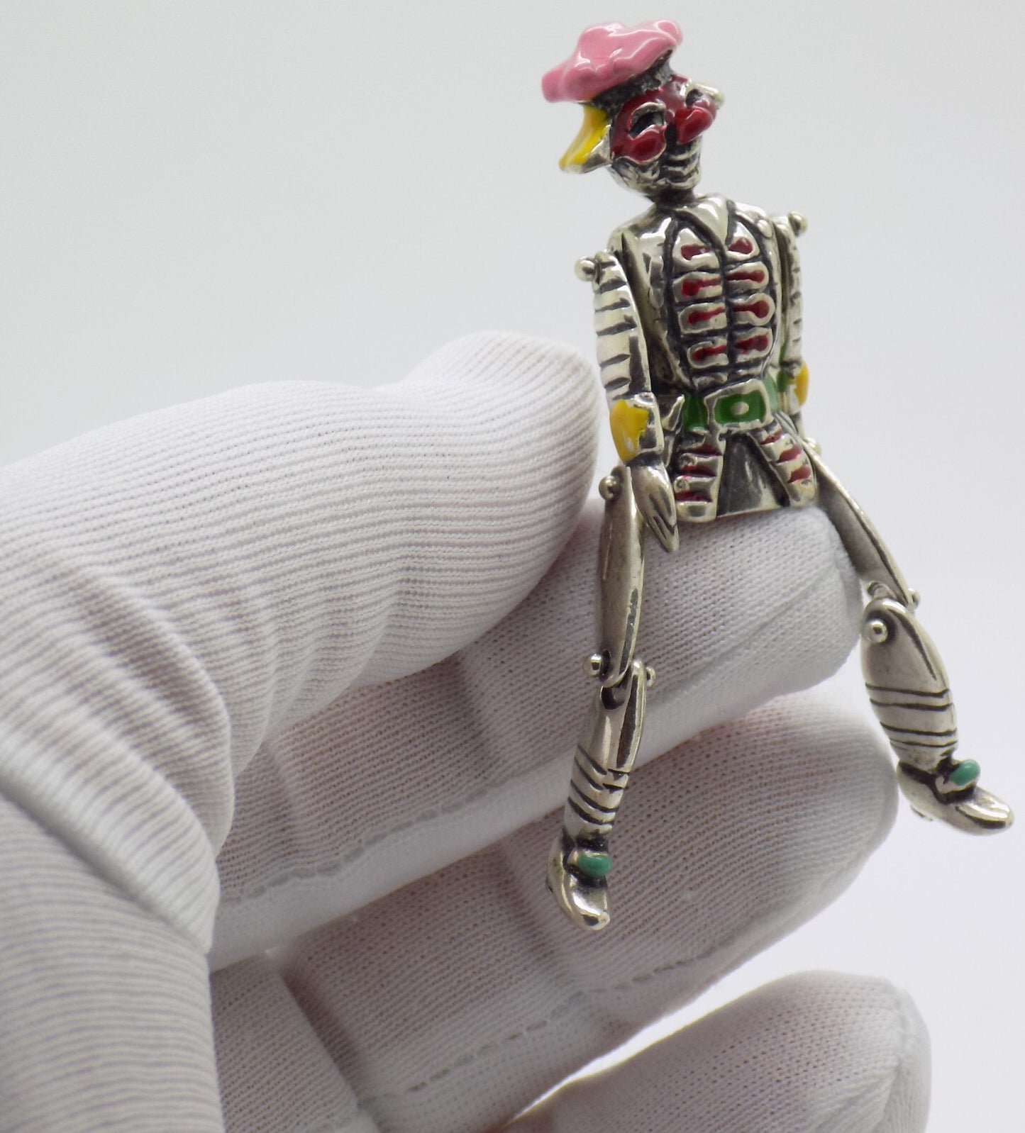 Vintage Italian Handmade Genuine Silver 800 Marionette Commedia dell'Arte Puppet