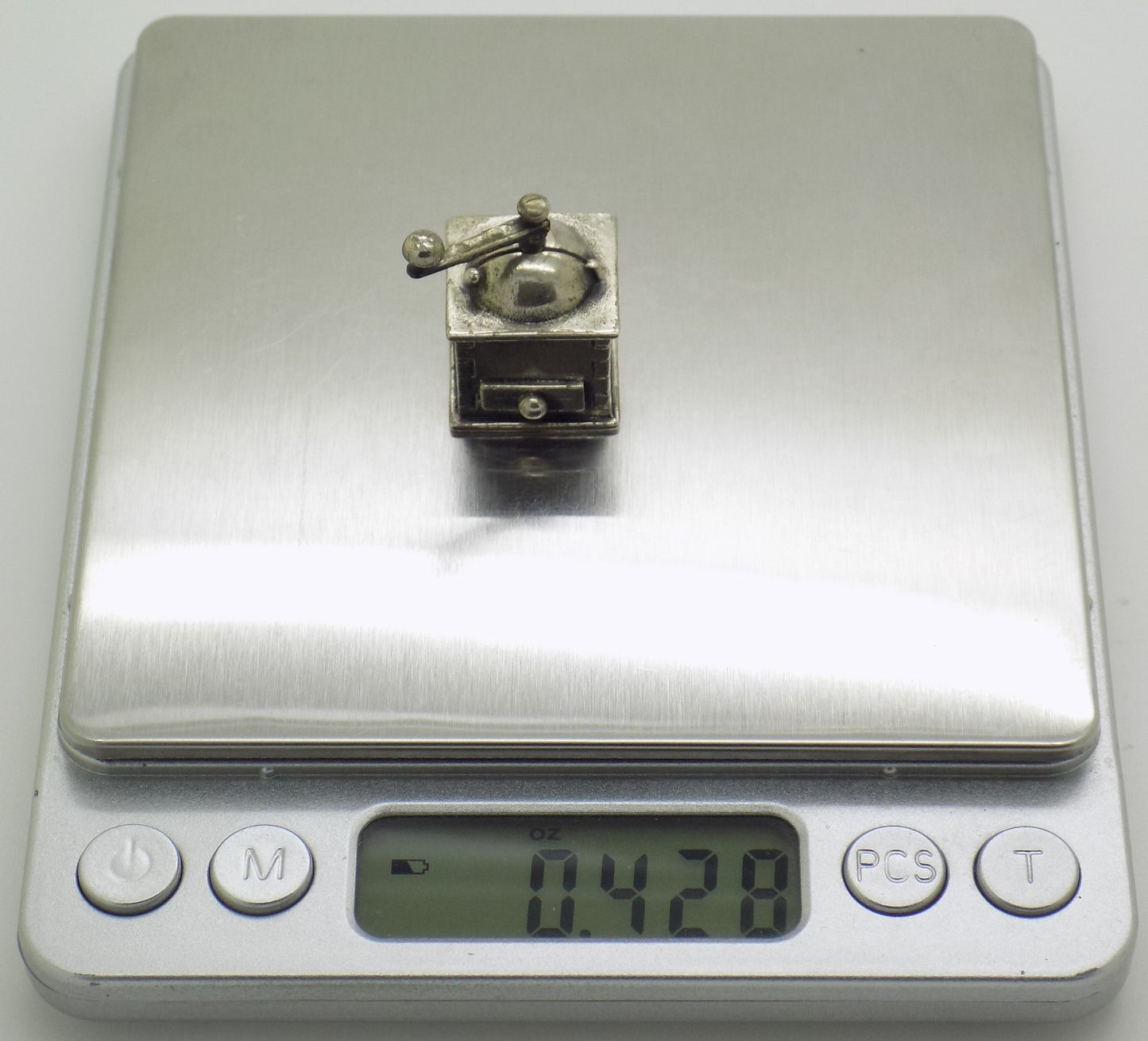 Vintage Italian Handmade Silver Raspini Brand Grinder Dollhouse Miniature Gift