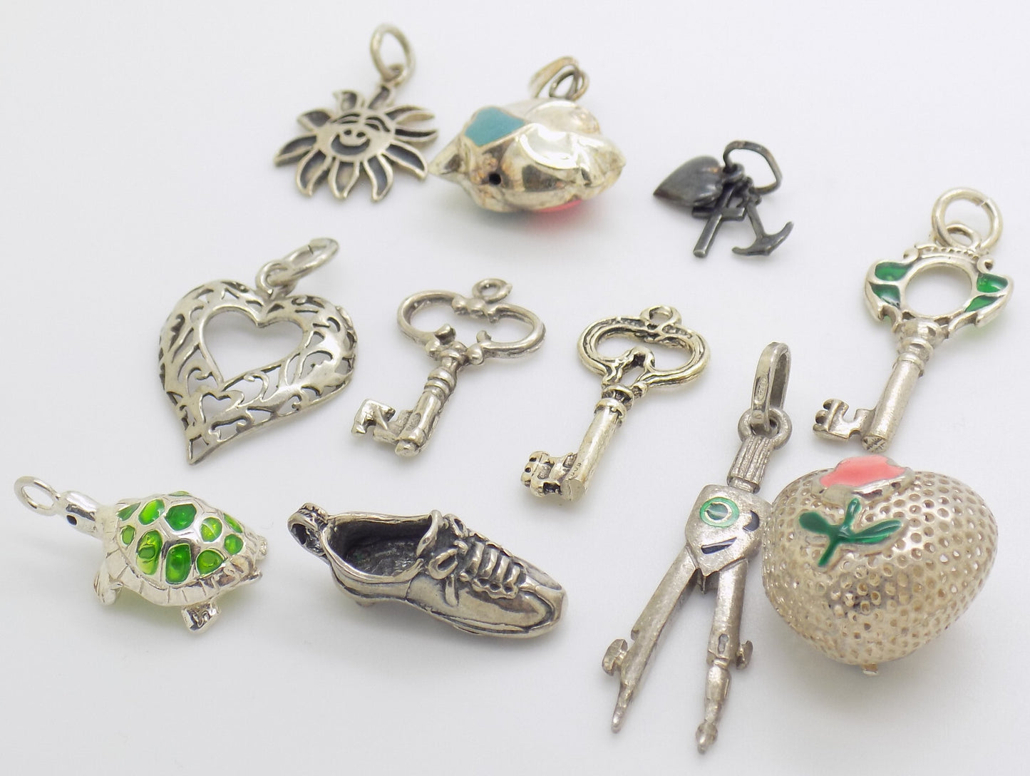 11 x Vintage Italian Handmade Genuine Silver 925/800 Pendant Collection JOB LOT