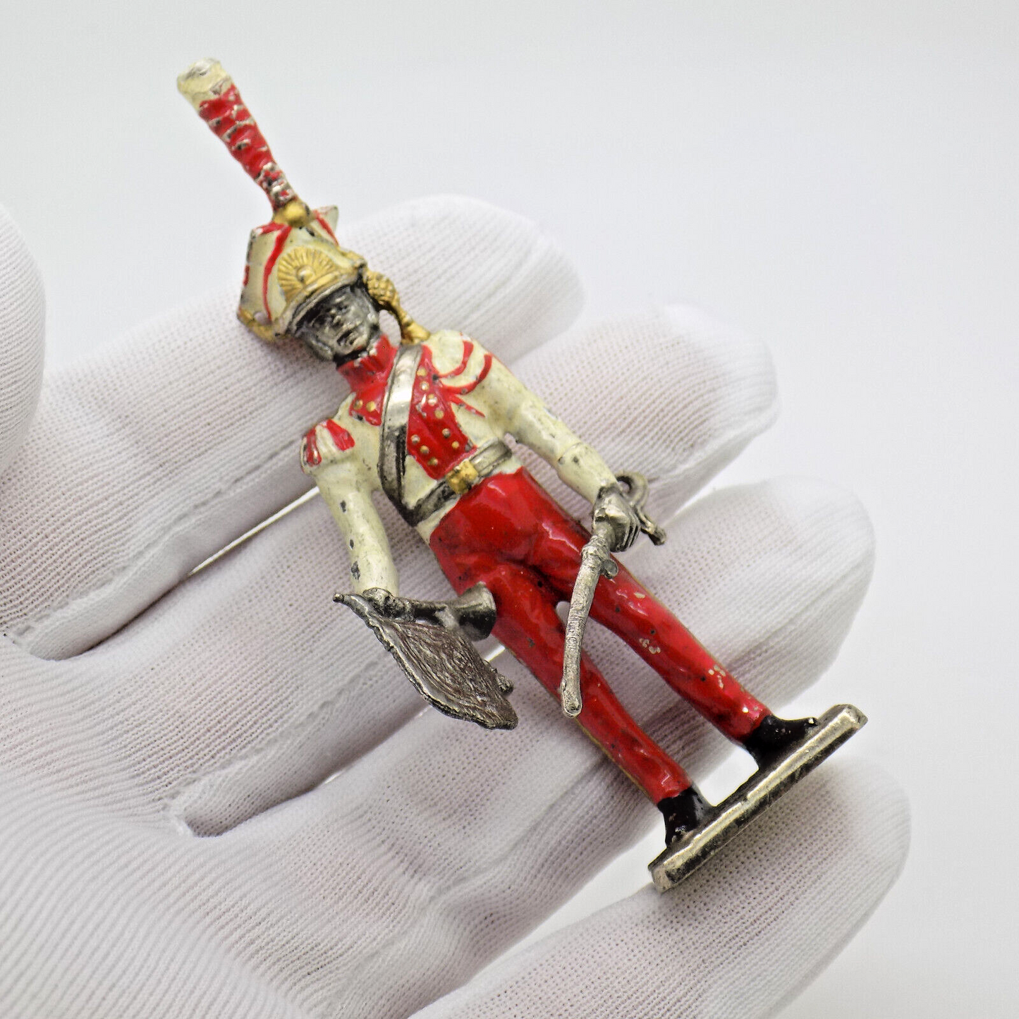 Vintage Italian Silver Military Trooper Rare Figurine Novara 1960s 1970s