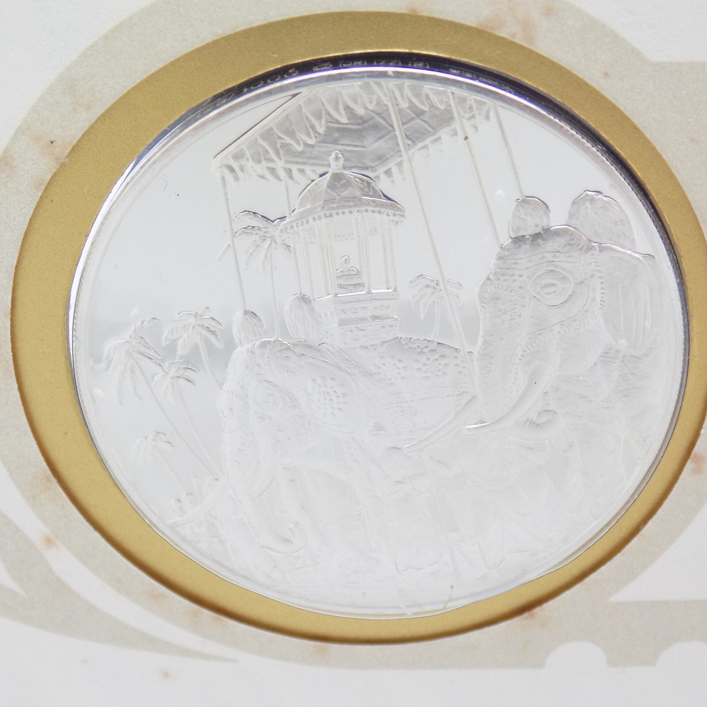 1976 Int'l Society of Postmasters Traditions of Ski Lanka Sterling Silver Medal