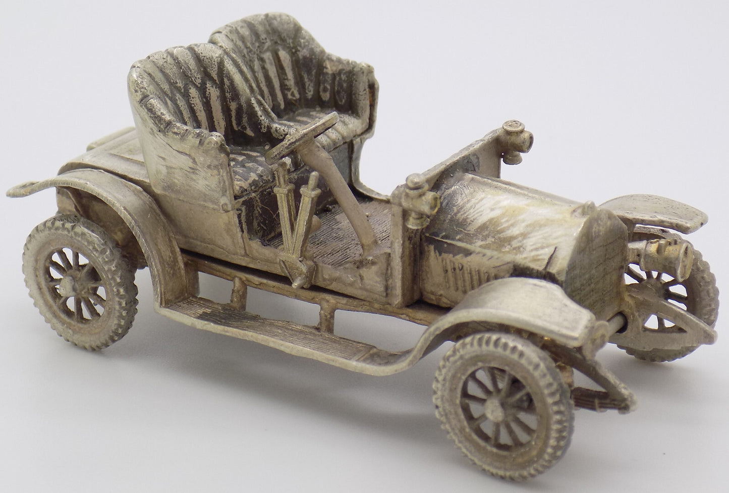 Vintage Italian Silver 800 Opel Coupe 1909 Figurine Handcrafted 1960s 1970s