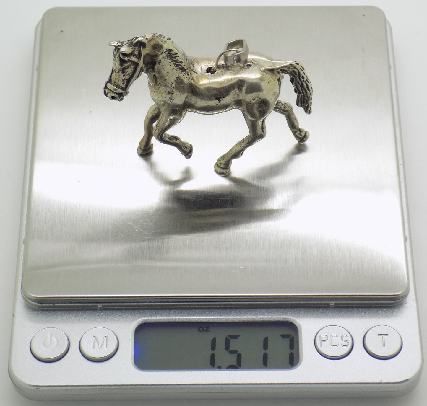 Large Vintage Italian Sterling Silver Horse Pendant Figurine 925 Udine 1970s
