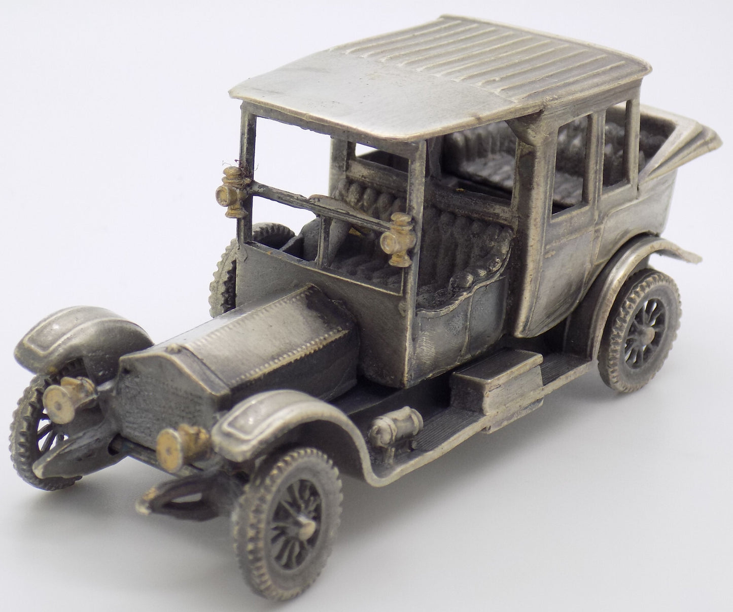 Vintage Italian Silver Rolls-Royce 1912 Car Rare Figurine 1970s 1980s, 144g