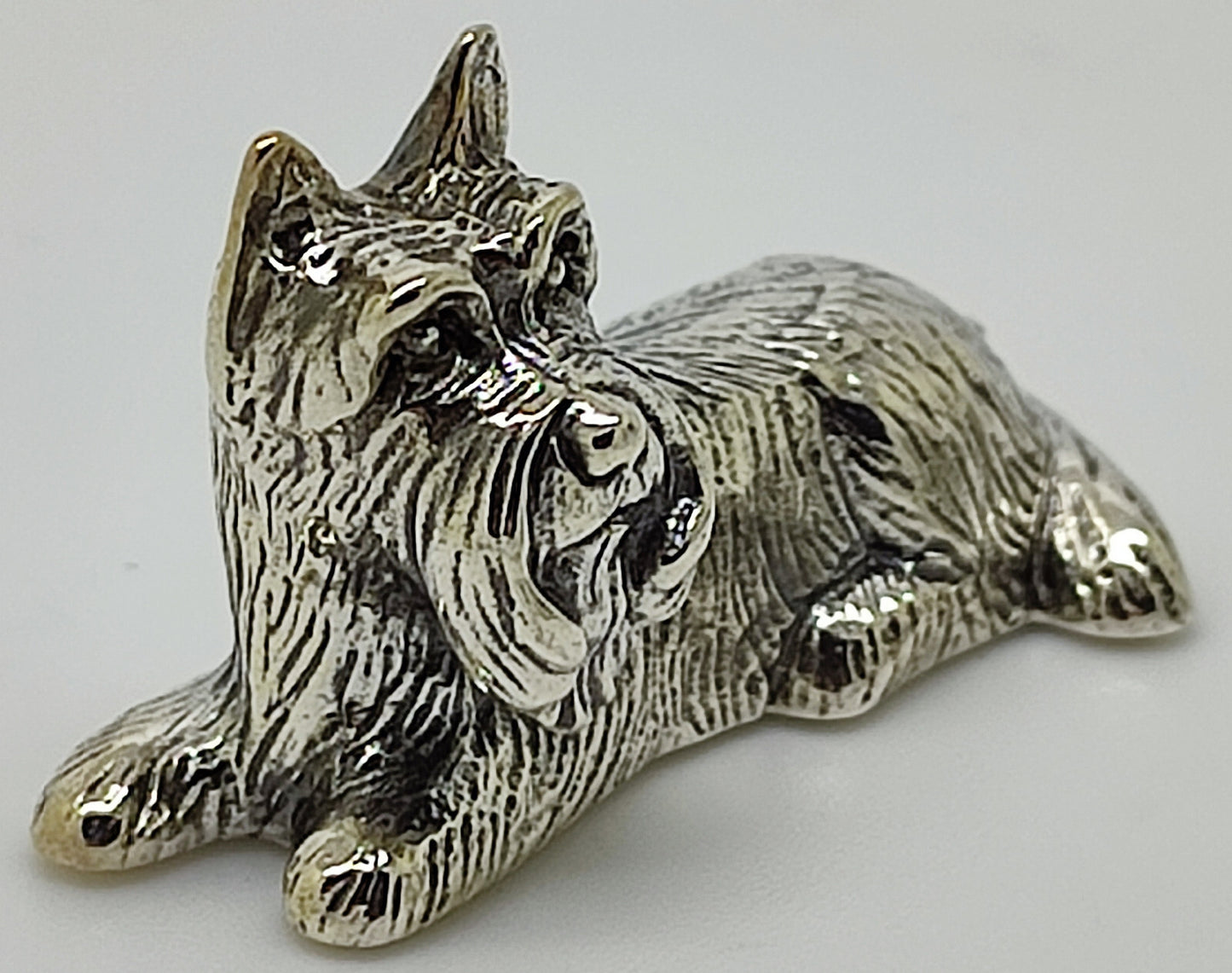 Sterling Silver 925 Victoria Era Style Scottish Terrier Dog Figurine w/t Box