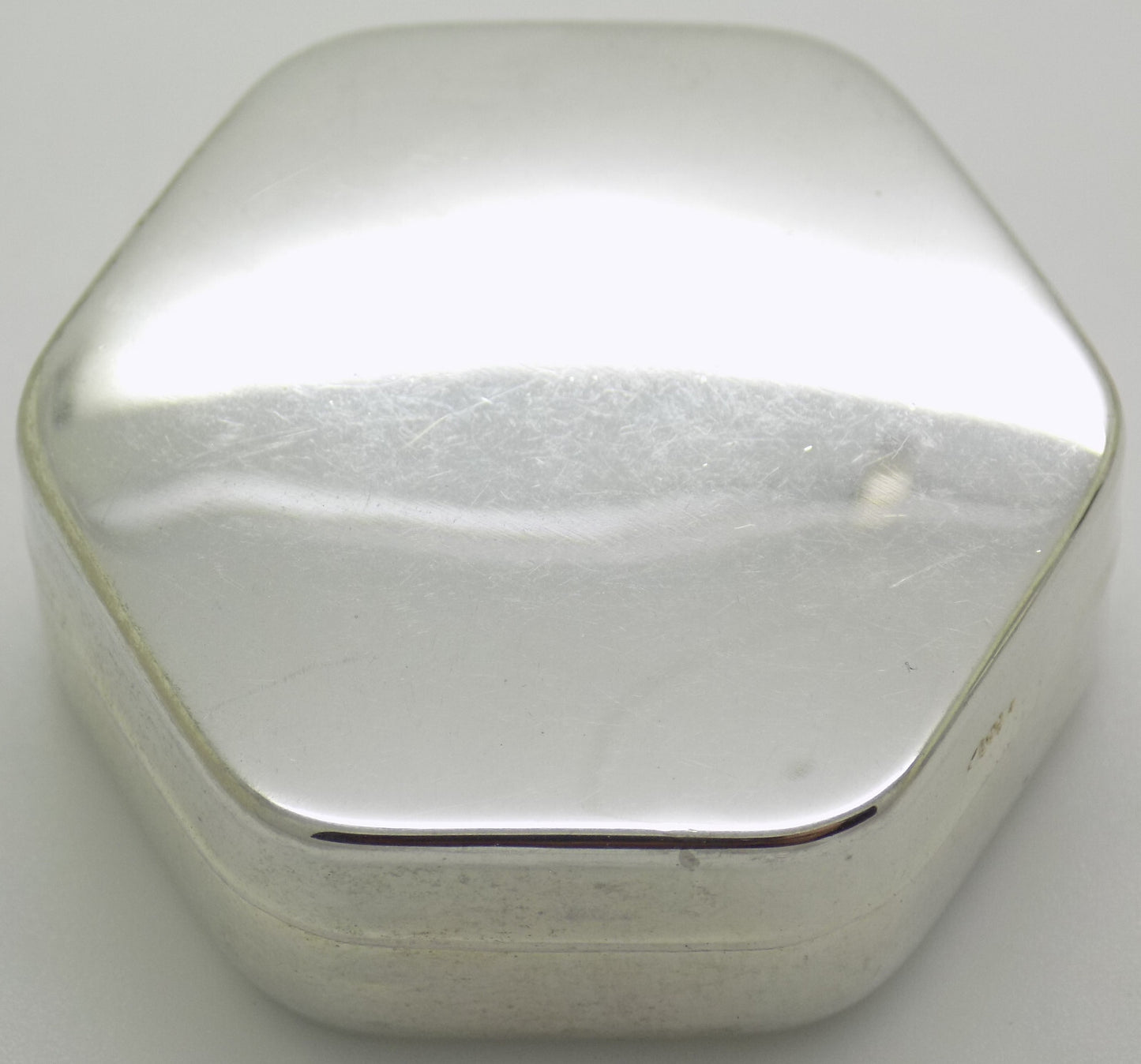 Vintage Italian Handmade Genuine Silver .800 Hexagon Pill Snuff Trinket Box
