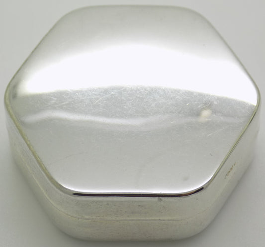 Vintage Italian Handmade Genuine Silver .800 Hexagon Pill Snuff Trinket Box