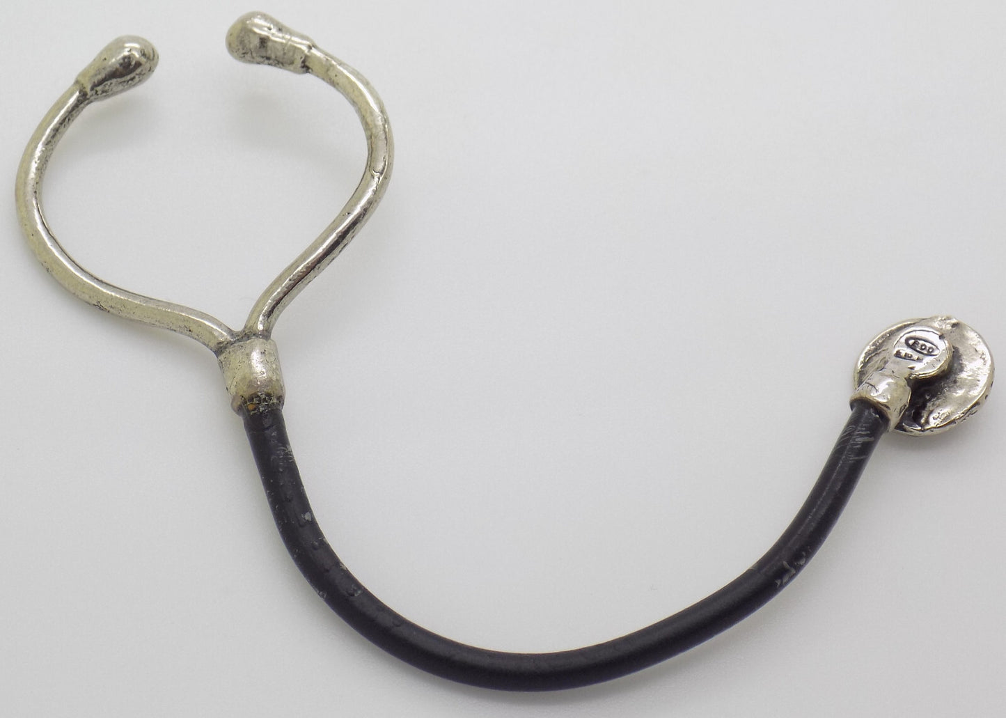 Vintage Italian Handmade Genuine Silver .800 Stethoscope Dollhouse Miniature