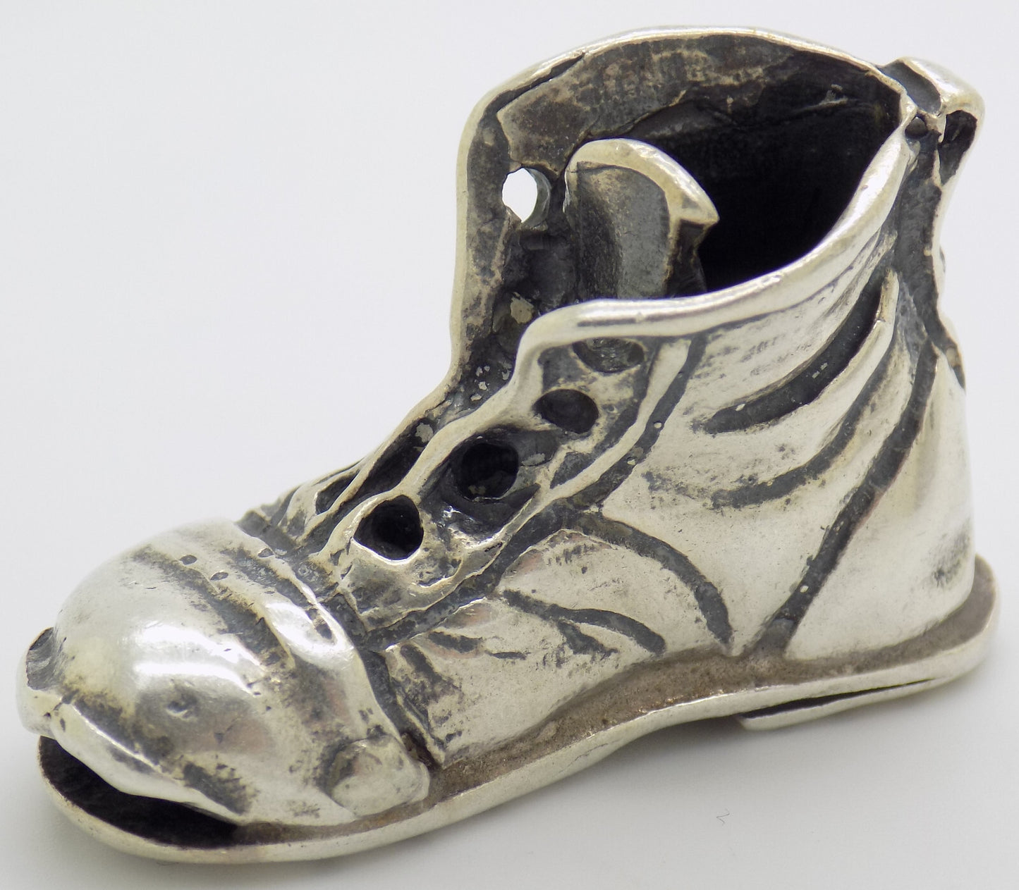 Vintage Italian Handmade Genuine Silver .800 Old Boot RARE Figurine Miniature