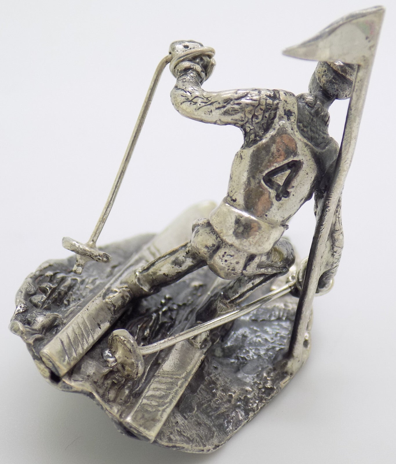 Vintage Italian Handmade Sterling Silver 925 Detailed Slalom Skier RARE Figurine