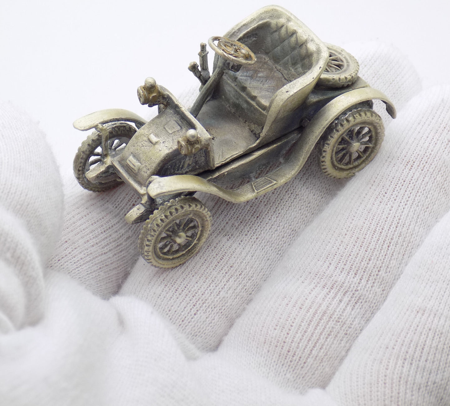 Vintage Italian Handmade Genuine Silver RARE Isotta Fraschini 1902 Car Figurine