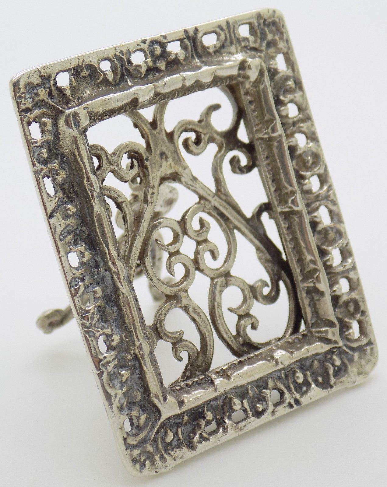 Vintage Italian Handmade Genuine Silver 800 Small Frame Dollhouse Miniature