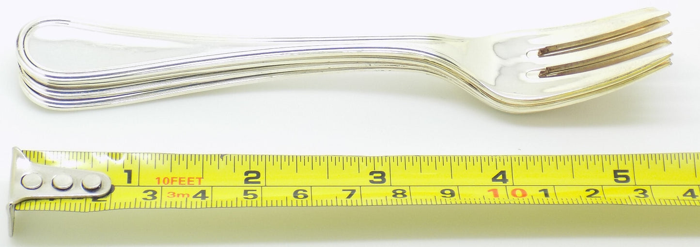 Vintage Italian Handmade Genuine Silver 4 x Dessert / Fromage Cheese Forks