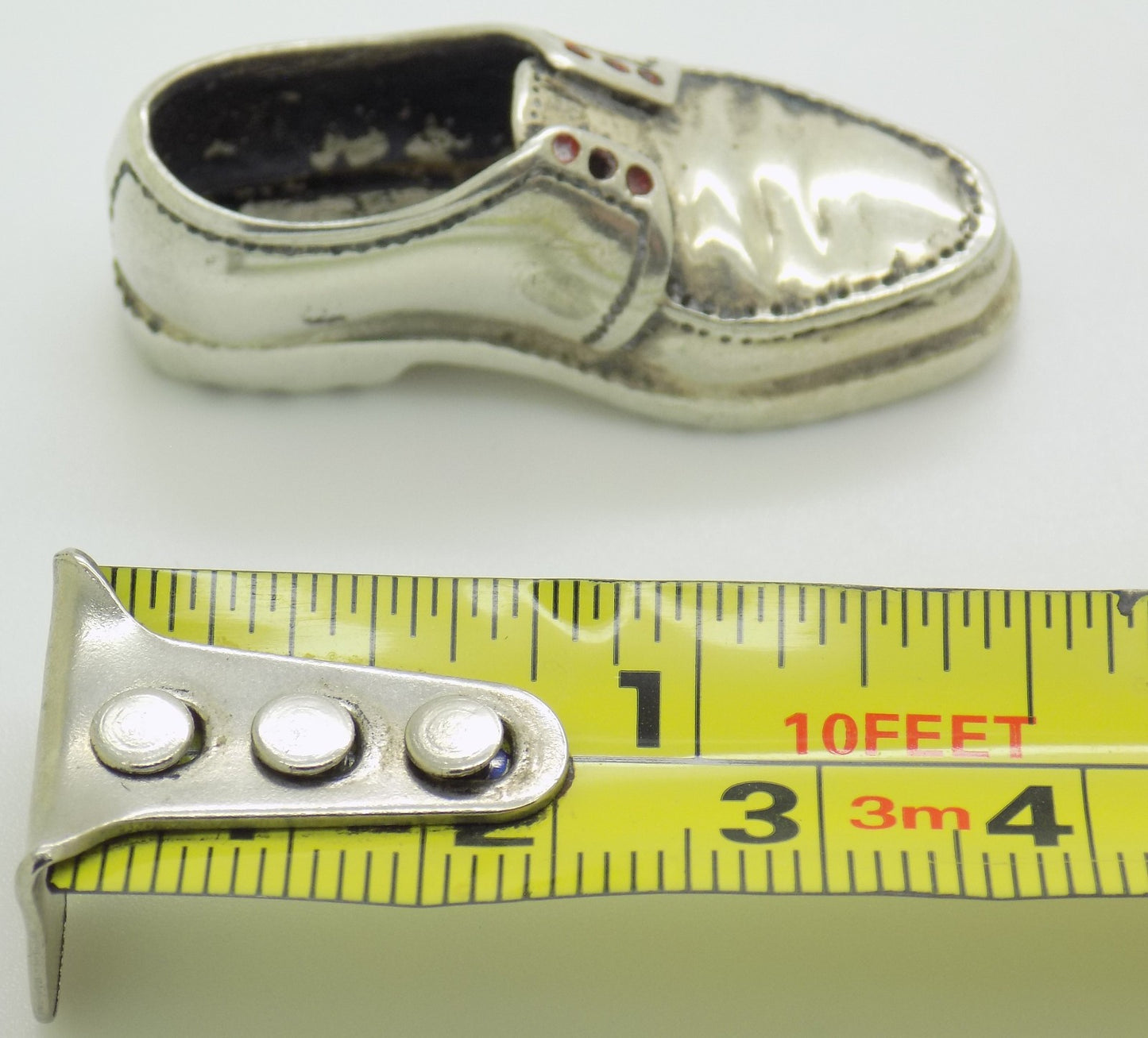 Vintage Italian Handmade Genuine Silver 800 Men’s Shoe Dollhouse Miniature