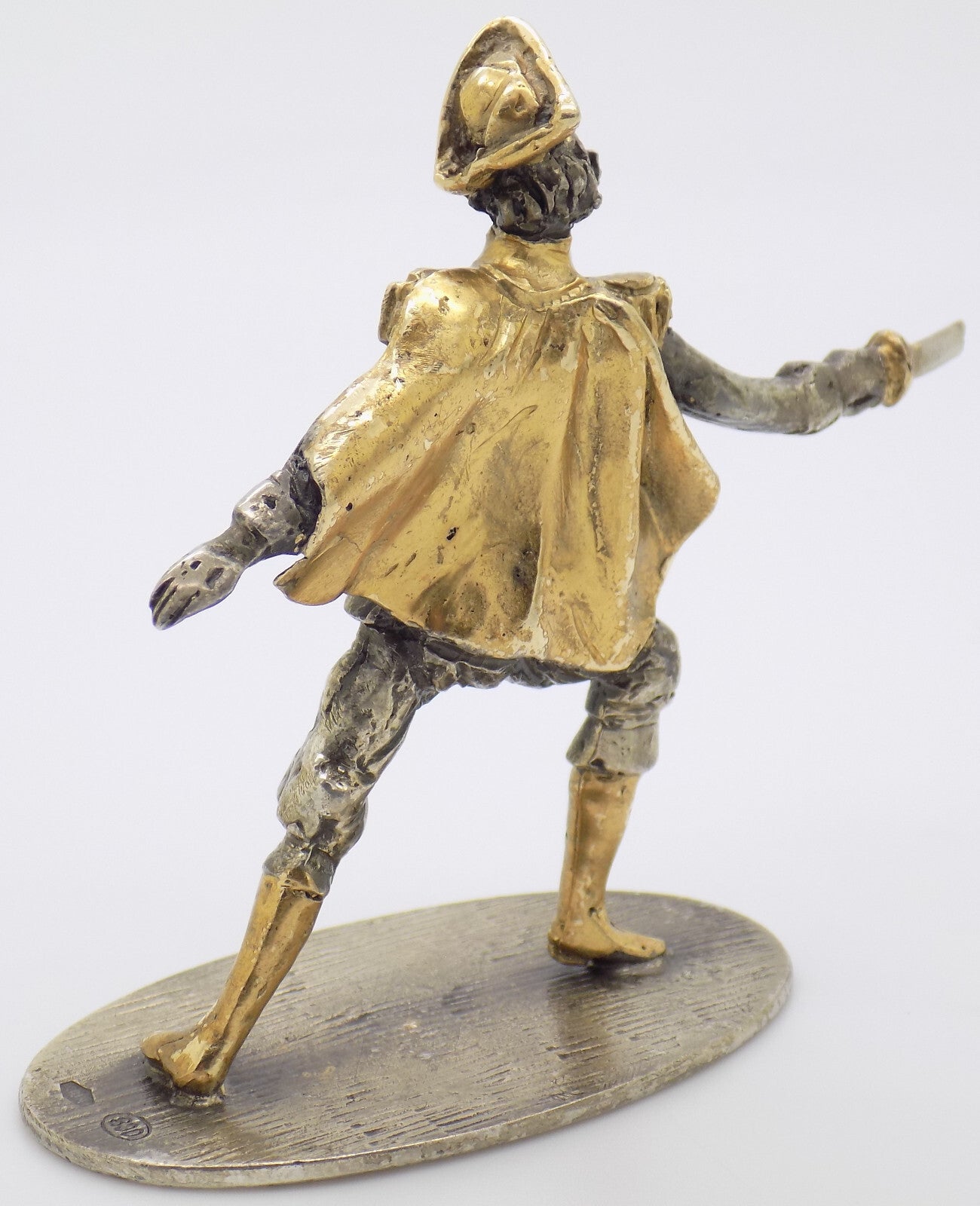 Vintage Italian Handmade Genuine Silver and Brass Commedia dell'Arte Figurine