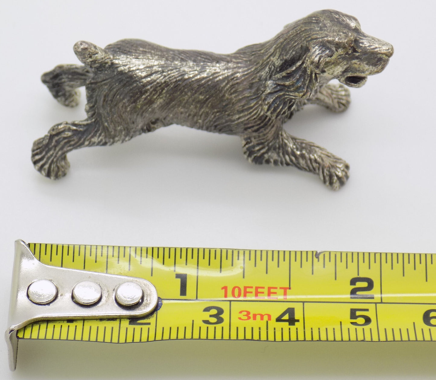 Vintage Italian Handmade Genuine Silver 800 RARE Barking Dog Figurine Miniature