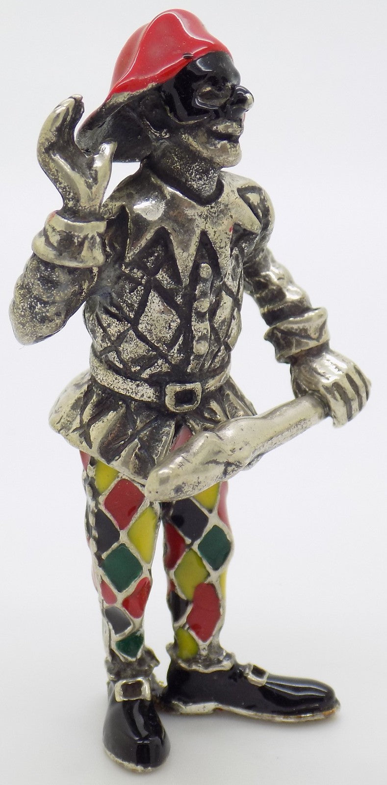Vintage Italian Sterling Silver 925 Harlequin Angini Figurine Commedia dell'Arte