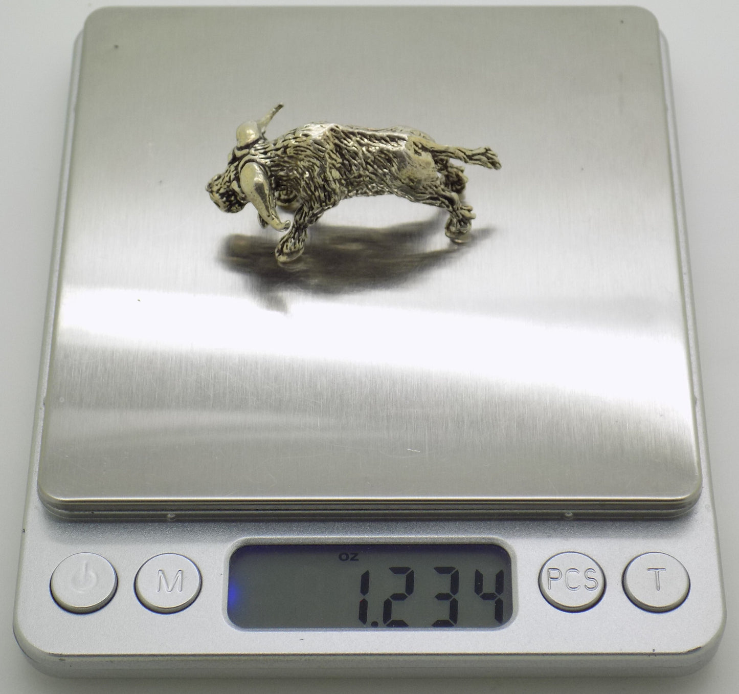 Vintage Italian Silver Bison Figurine 800 Fine Handmade Italy 1970s Animal Art