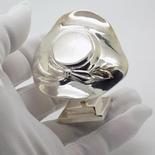 Vintage Italy Handmade Sterling Silver 925 Mannequin Head Hat Display Figurine