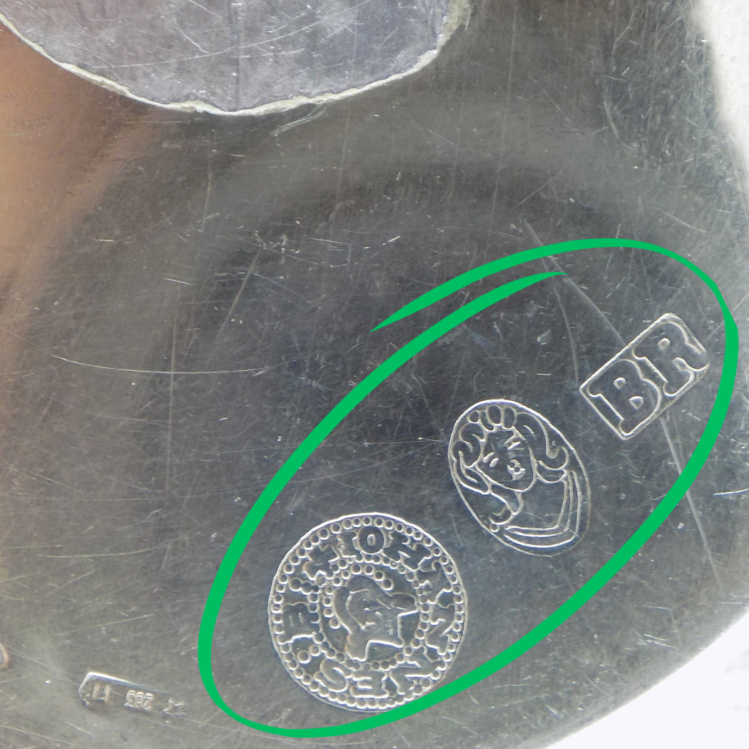 Vintage Italian Handmade Genuine Silver Brandimarte Brand Pill Snuff Trinket Box