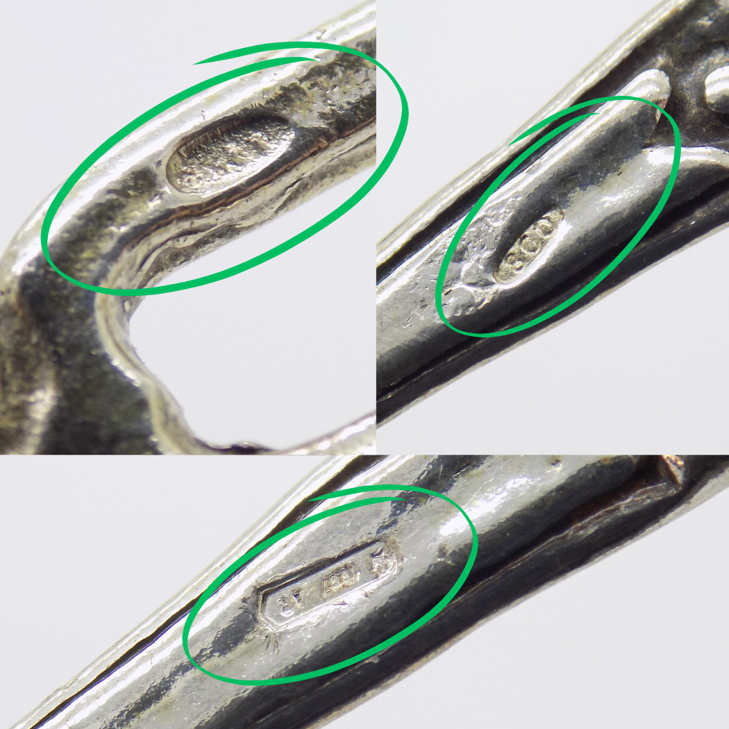 Vintage Italian Handmade Genuine Silver Cocktail Fork & Cherry/Olive Mini Ladle