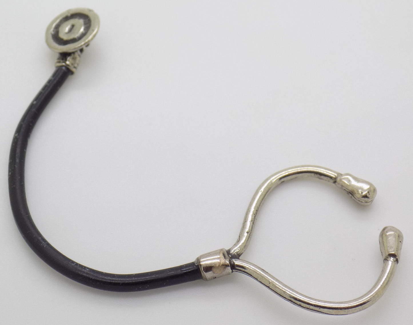 Vintage Italian Handmade Genuine Silver .800 Stethoscope Dollhouse Miniature