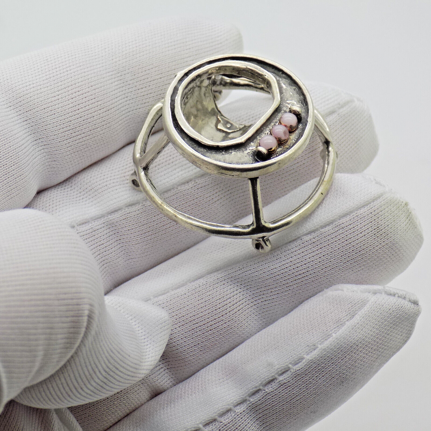 Vintage Italian Handmade Genuine Silver Baby Walker Dollhouse Miniature Figurine