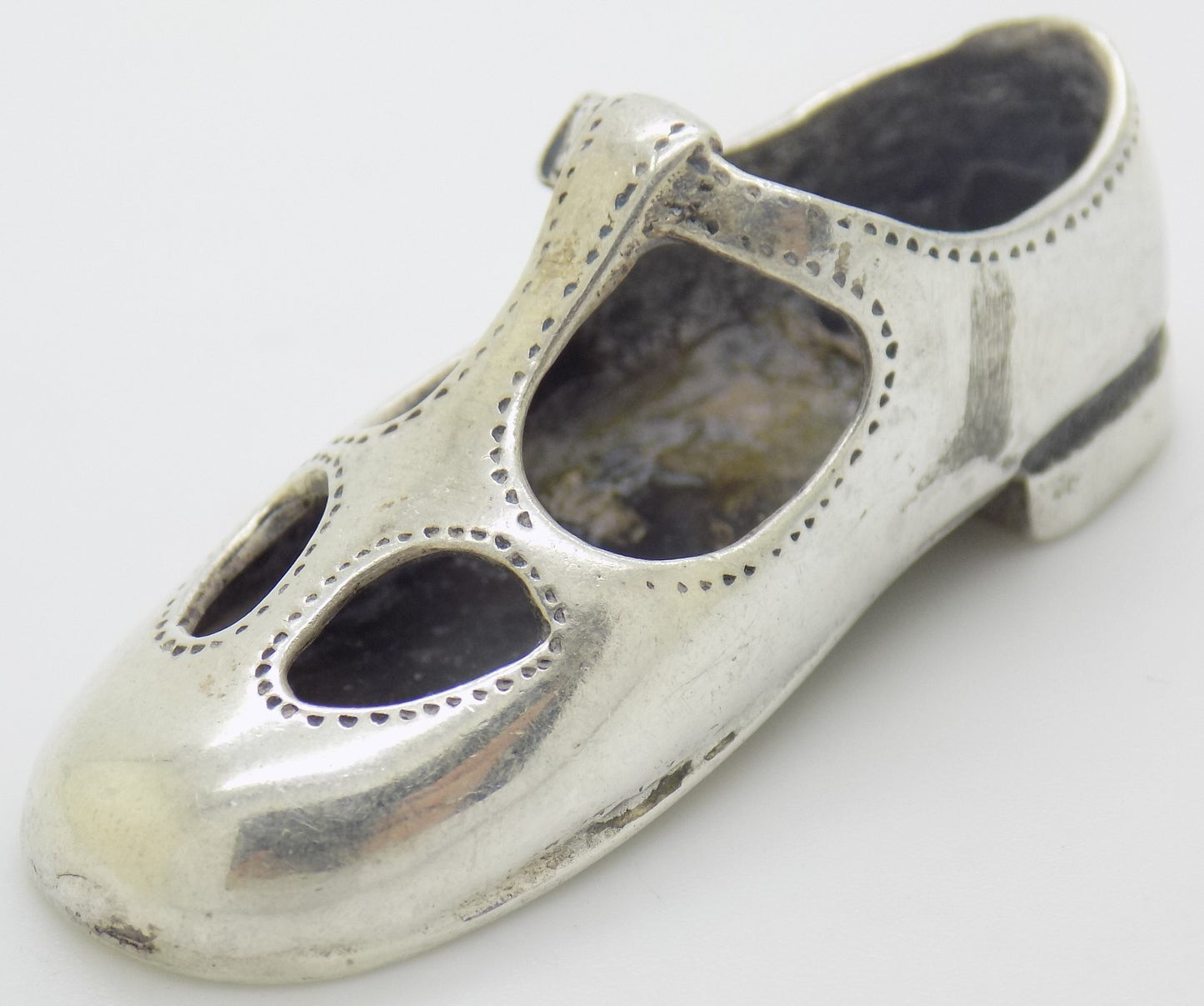 Vintage Italian Sterling Silver Old Times Child Shoe Miniature Handmade 925 Gift