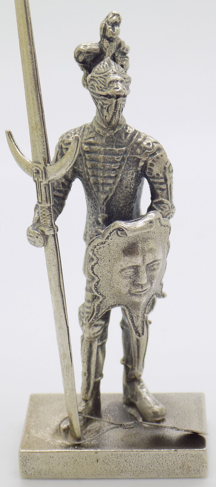 Vintage Italian Handmade Genuine Silver Shield & Halberd Knight Rare UNO-A-ERRE