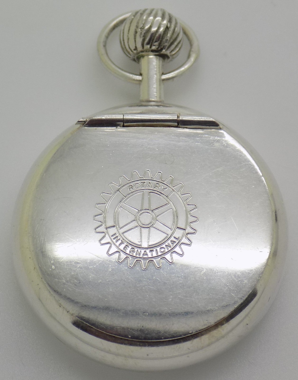 Vintage Handmade Italian 800 Silver Rotary International Club Pill Snuff Box
