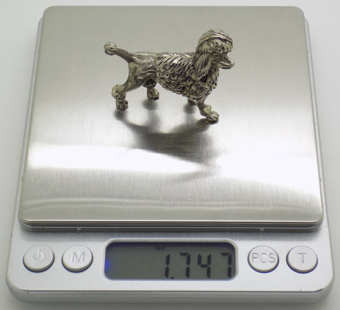 Vintage Italian Handmade Genuine Silver .800 RARE Poodle Dog Heavy Figurine