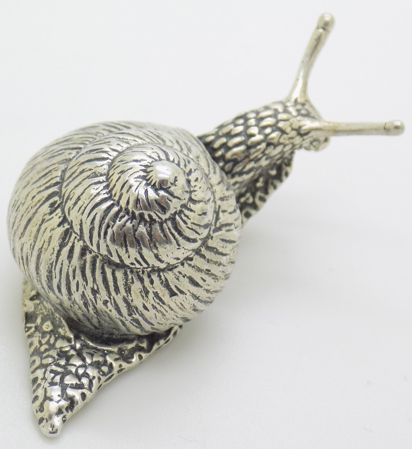 Vintage Italian 800 Silver REAL LIFE Size Snail Figurine Varese Detailed 1980s