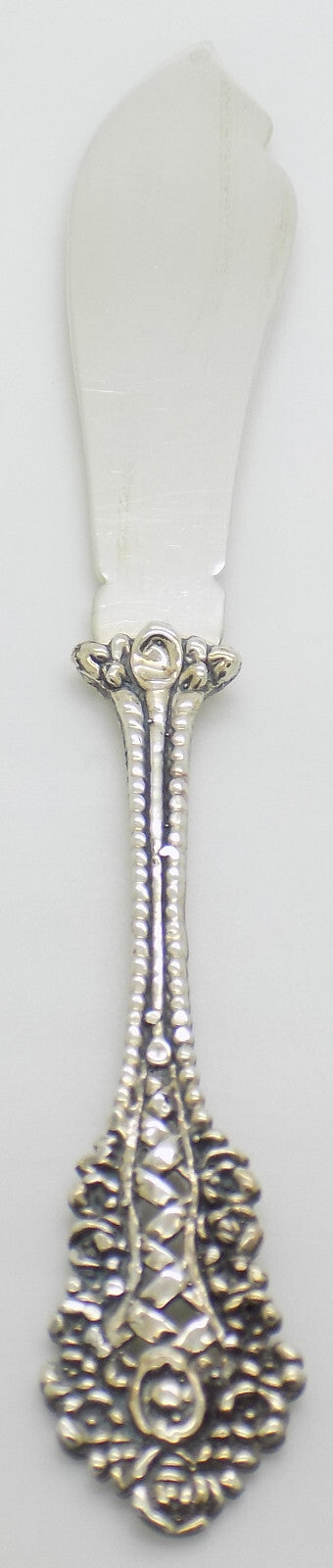 Vintage Italian Handmade Genuine Silver .800 Daisy Flower Design Butter Knife