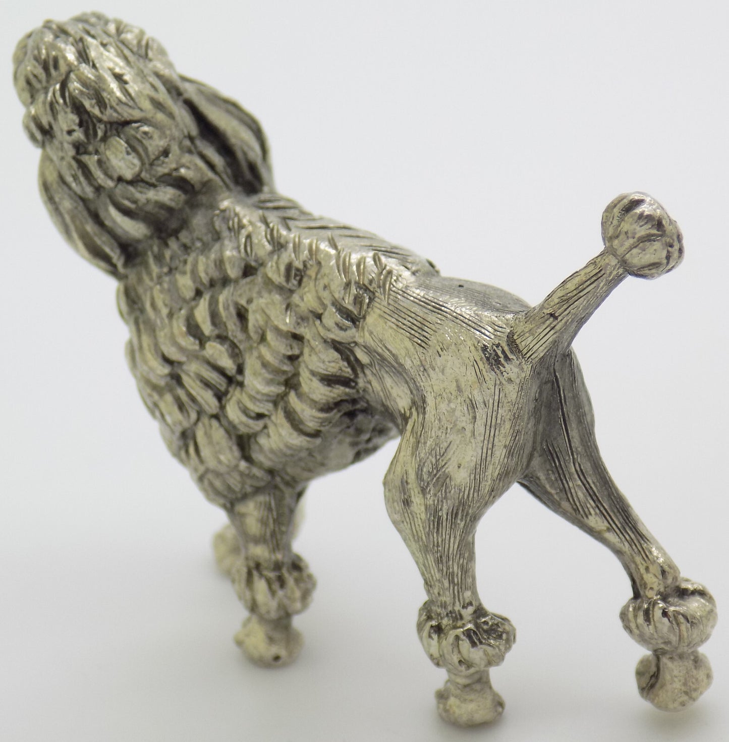 Vintage Italian Handmade Genuine Silver .800 RARE Poodle Dog Heavy Figurine