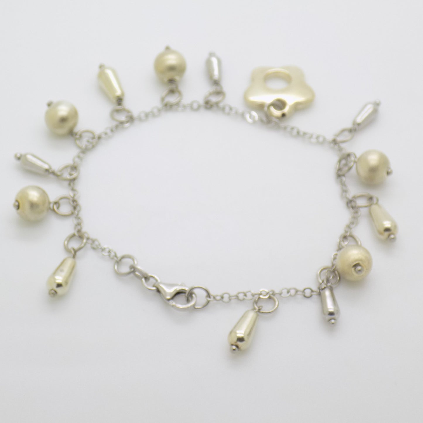 Vintage Italian Genuine Solid Sterling Silver 925 Charm Bracelet 8 inch Usable