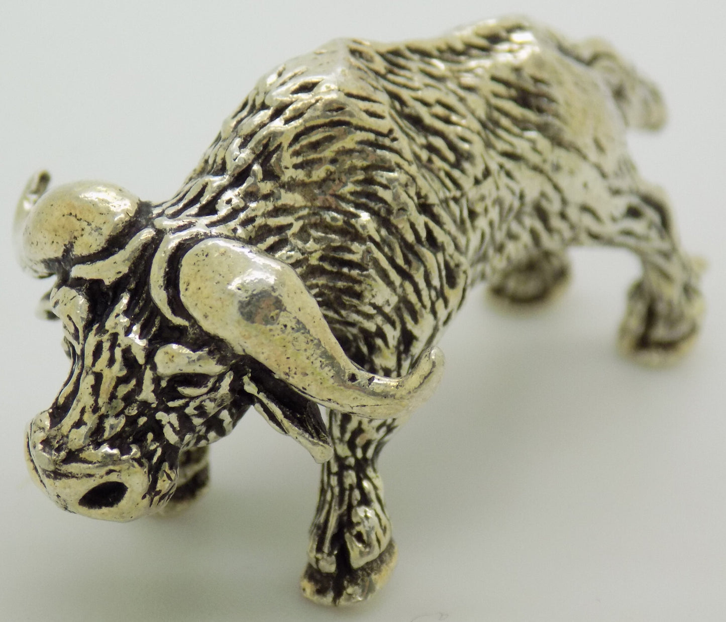 Vintage Italian Silver Bison Figurine 800 Fine Handmade Italy 1970s Animal Art
