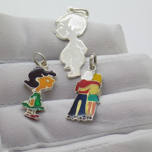 Vintage Italian 70s Handmade Genuine Silver & Sterling 925 Pendants Collection